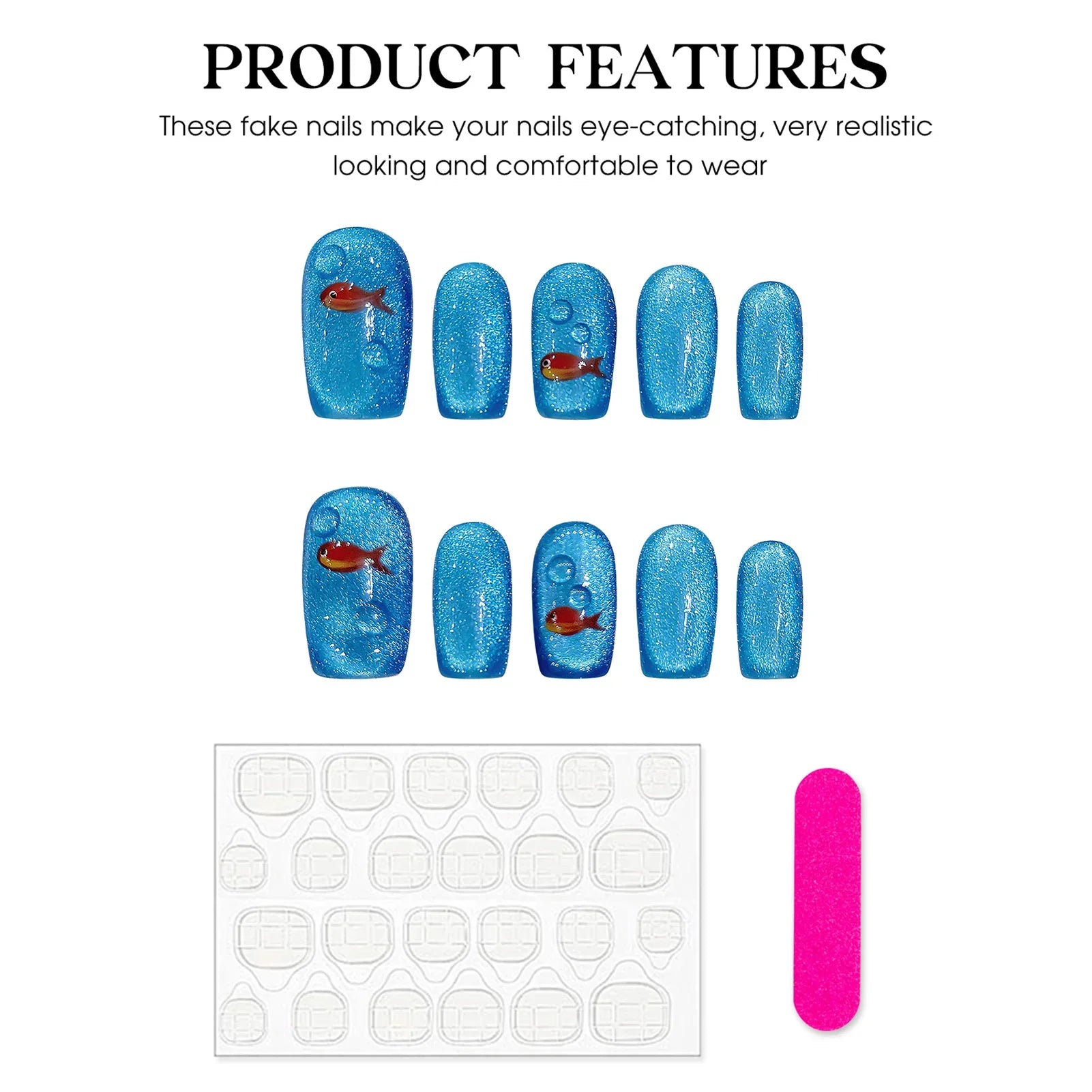 Cat's Eye Press On Nails-4