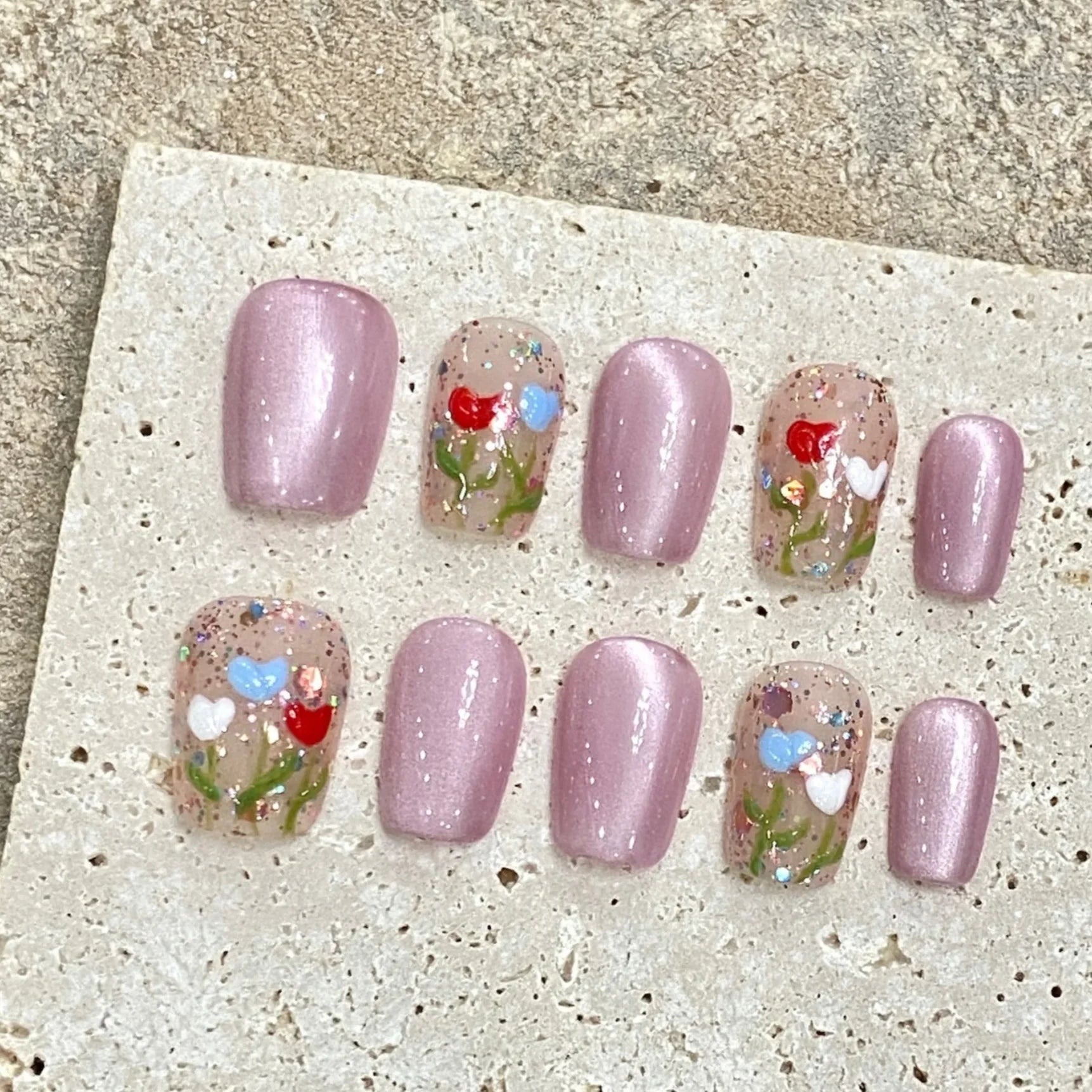Cat's Eye Press On Nails-9