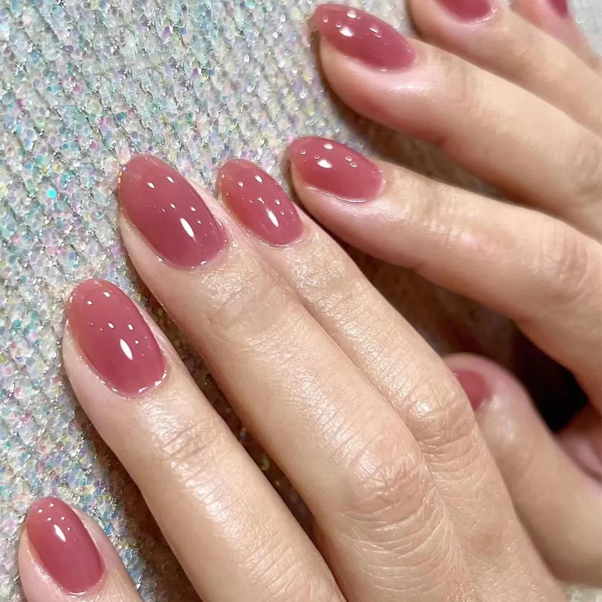 Glossy Acrylic Press On Nails-21