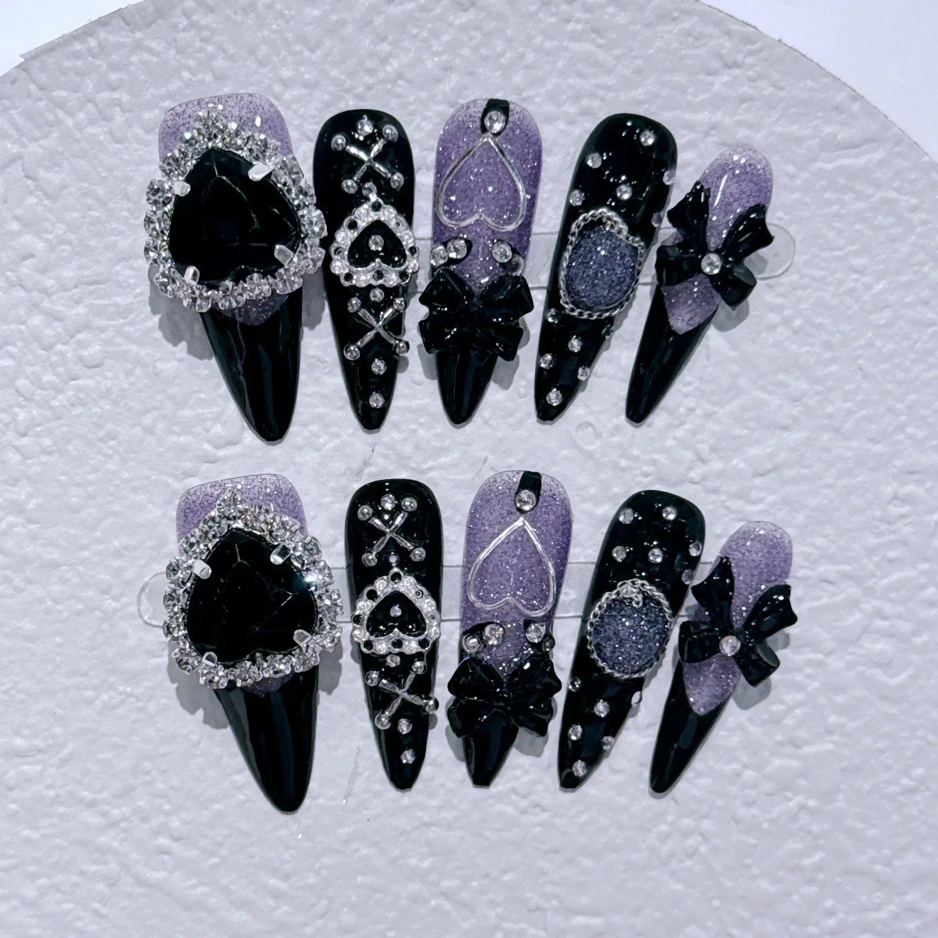 Long Almond Press on Nails-0