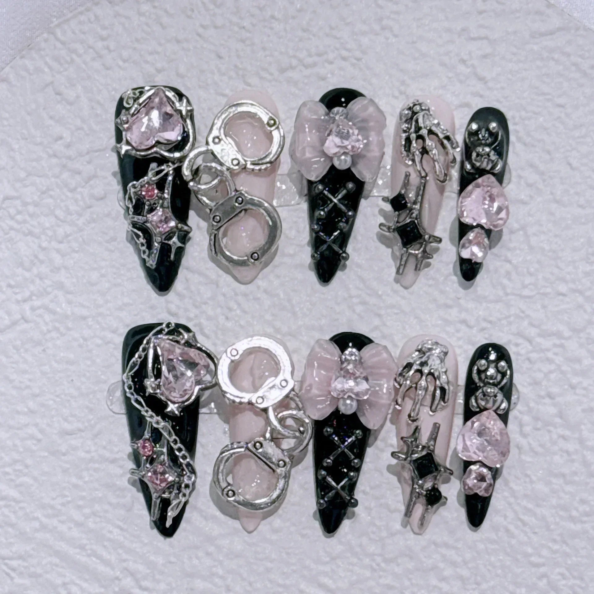 Long Almond Press on Nails-1