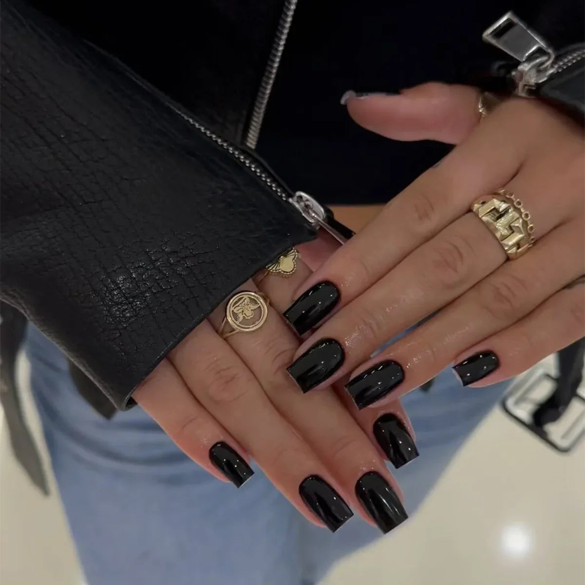 Glossy Acrylic Press On Nails-34